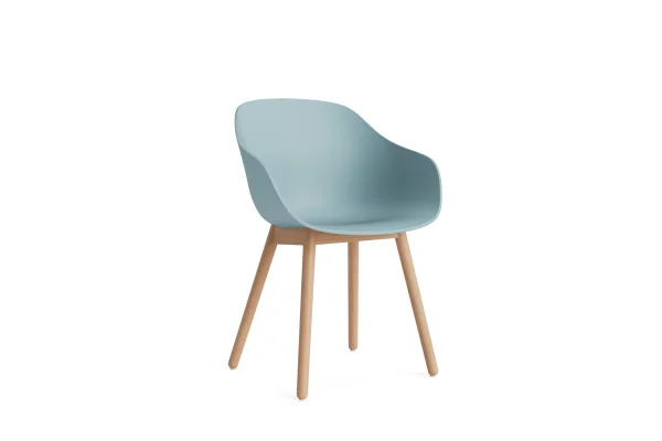 HAY About a Chair AAC 212 - dusty blue 2.0 - Eiken gelakt (op waterbasis) - Standaard glijders kunststof