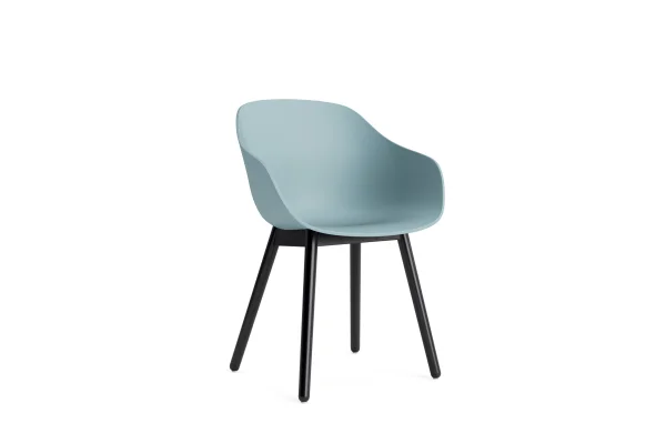 HAY About a Chair AAC 212 - dusty blue 2.0 - zwarte lak op waterbasis - Standaard glijders kunststof