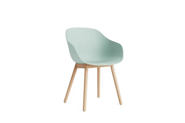 HAY About a Chair AAC 212 - dusty mint 2.0 - Eiken gezeept - viltglijders