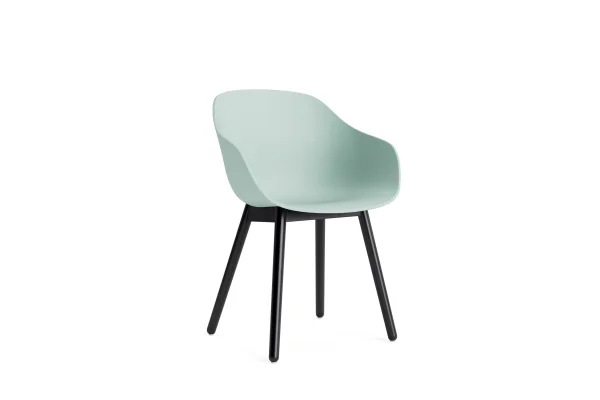 HAY About a Chair AAC 212 - dusty mint 2.0 - zwarte lak op waterbasis - Standaard glijders kunststof