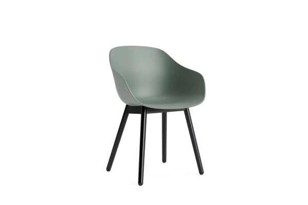 HAY About a Chair AAC 212 - fall green 2.0 - zwarte lak op waterbasis - Standaard glijders kunststof