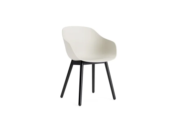 HAY About a Chair AAC 212 - melange cream 2.0 - zwarte lak op waterbasis - viltglijders