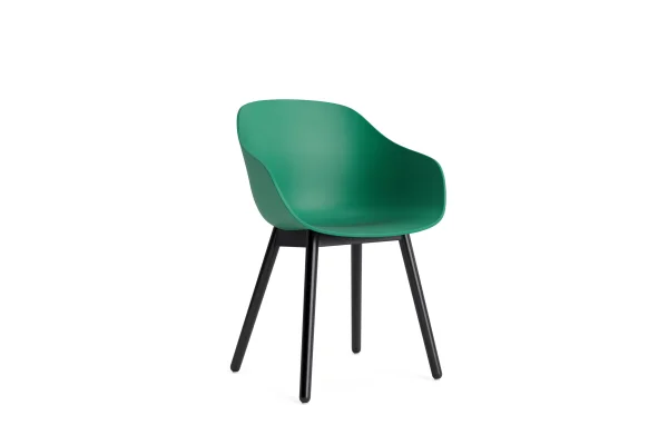 HAY About a Chair AAC 212 - teal green 2.0 - zwarte lak op waterbasis - Standaard glijders kunststof