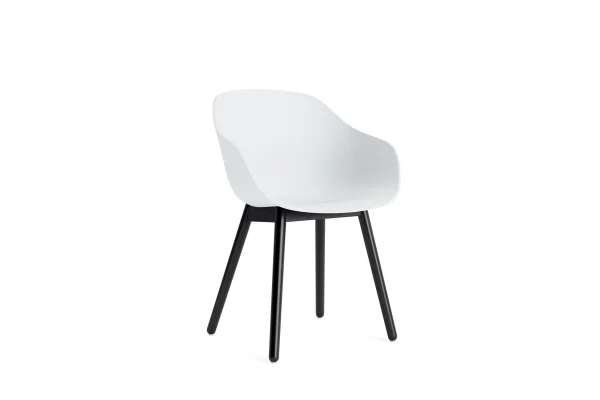 HAY About a Chair AAC 212 - white 2.0 - zwarte lak op waterbasis - Standaard glijders kunststof