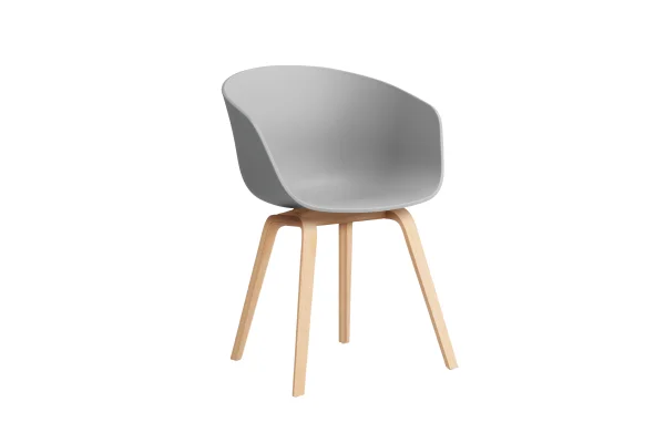 HAY About A Chair AAC 22 - concrete grey 2.0 - Eiken gezeept - Standaard glijders kunststof