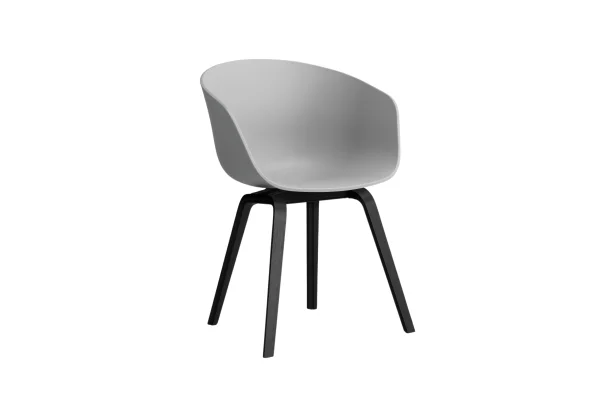 HAY About A Chair AAC 22 - concrete grey 2.0 - zwarte lak op waterbasis - viltglijders