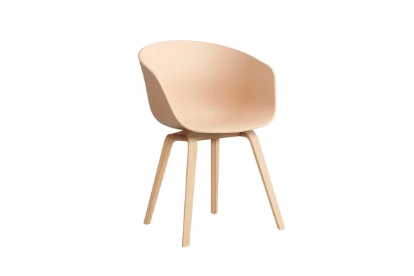 HAY About A Chair AAC 22 - pale peach 2.0 - Eiken gezeept - viltglijders