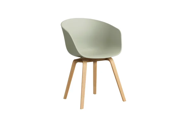 HAY About A Chair AAC 22 - pastel green 2.0 - lak op waterbasis - Standaard glijders kunststof