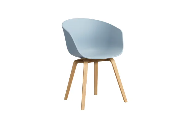 HAY About A Chair AAC 22 - slate blue 2.0 - lak op waterbasis - Standaard glijders kunststof