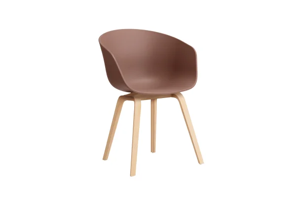 HAY About A Chair AAC 22 - soft brick 2.0 - Eiken gezeept - Standaard glijders kunststof