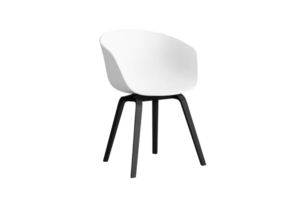 HAY About A Chair AAC 22 - Standaard glijders kunststof - zwarte lak op waterbasis - white 2.0