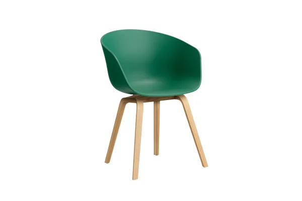 HAY About A Chair AAC 22 - teal green 2.0 - lak op waterbasis - Standaard glijders kunststof