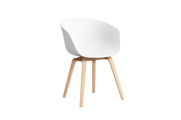 HAY About A Chair AAC 22 - white 2.0 - Eiken gezeept - Standaard glijders kunststof