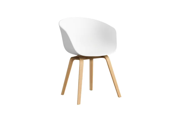 HAY About A Chair AAC 22 - white 2.0 - lak op waterbasis - Standaard glijders kunststof