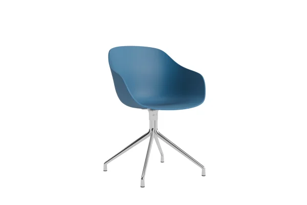 HAY About A Chair AAC 220 - azure blue 2.0 - gepolijst aluminium - Standaard glijders kunststof