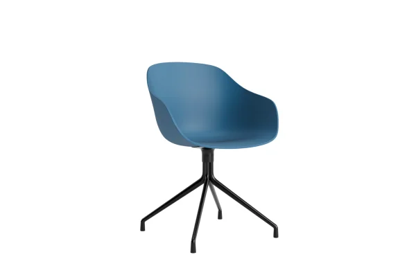 HAY About A Chair AAC 220 - azure blue 2.0 - zwart - Standaard glijders kunststof