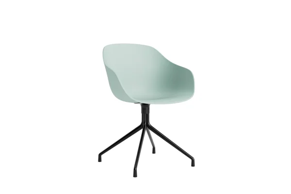 HAY About A Chair AAC 220 - dusty mint 2.0 - zwart - Standaard glijders kunststof