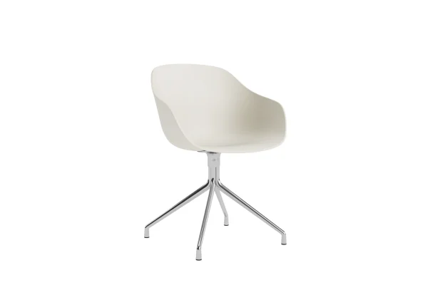 HAY About A Chair AAC 220 - melange cream 2.0 - gepolijst aluminium - Standaard glijders kunststof