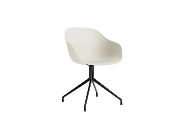 HAY About A Chair AAC 220 - melange cream 2.0 - zwart - Standaard glijders kunststof