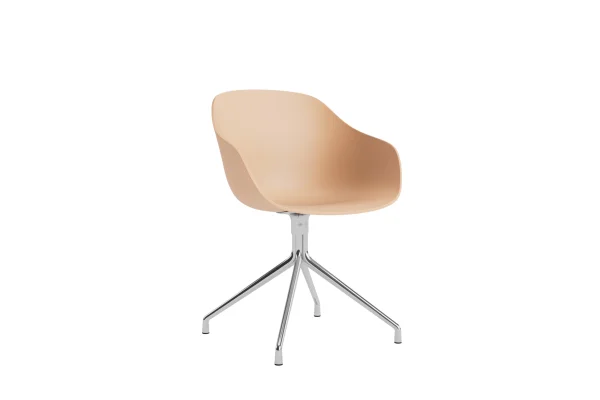 HAY About A Chair AAC 220 - pale peach 2.0 - gepolijst aluminium - Standaard glijders kunststof