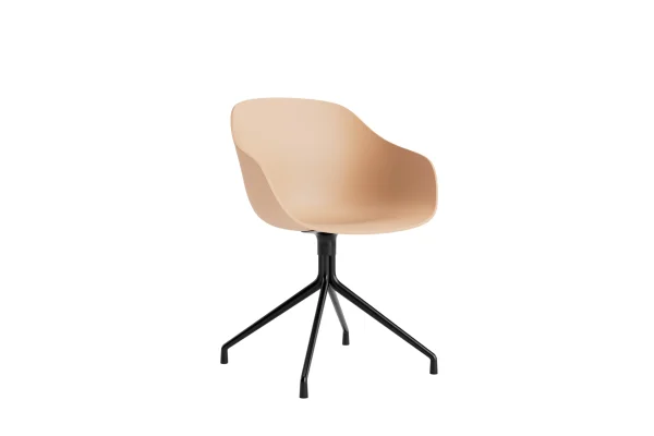 HAY About A Chair AAC 220 - pale peach 2.0 - zwart - Standaard glijders kunststof