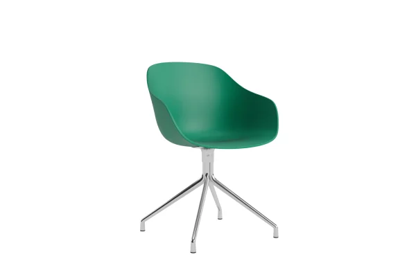 HAY About A Chair AAC 220 - teal green 2.0 - gepolijst aluminium - Standaard glijders kunststof