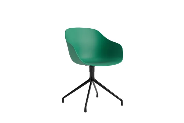 HAY About A Chair AAC 220 - teal green 2.0 - zwart - Standaard glijders kunststof