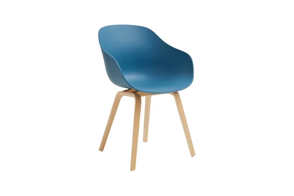 HAY About A Chair AAC 222 - azure blue 2.0 - Eiken gelakt (op waterbasis) - Standaard glijders kunststof