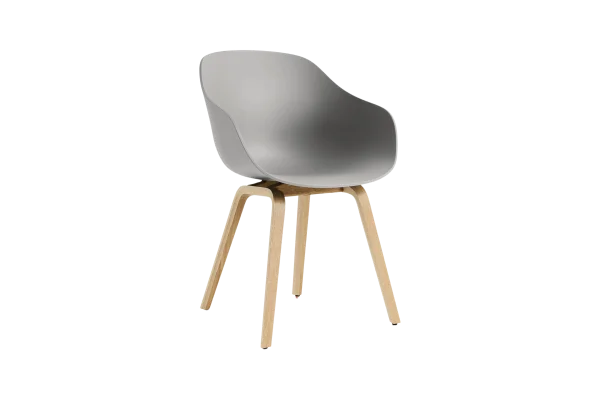 HAY About A Chair AAC 222 - concrete grey 2.0 - Eiken gelakt (op waterbasis) - Standaard glijders kunststof