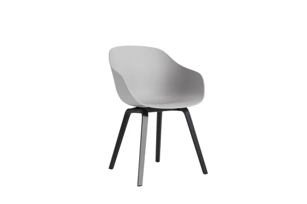 HAY About A Chair AAC 222 - concrete grey 2.0 - zwarte lak op waterbasis - Standaard glijders kunststof