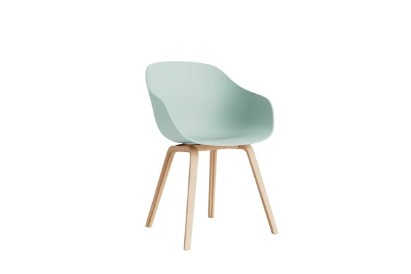 HAY About A Chair AAC 222 - dusty mint 2.0 - Eiken gezeept - viltglijders