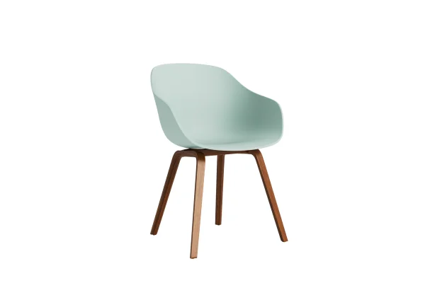 HAY About A Chair AAC 222 - dusty mint 2.0 - notenhout gelakt (op waterbasis) - viltglijders