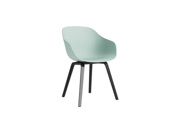 HAY About A Chair AAC 222 - dusty mint 2.0 - zwarte lak op waterbasis - Standaard glijders kunststof