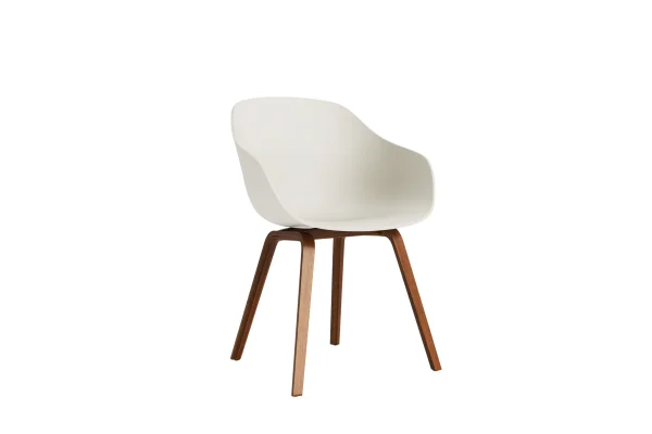 HAY About A Chair AAC 222 - melange cream 2.0 - notenhout gelakt (op waterbasis) - viltglijders