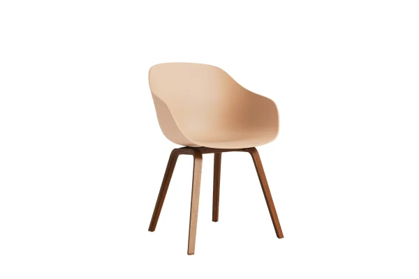 HAY About A Chair AAC 222 - pale peach 2.0 - notenhout gelakt (op waterbasis) - Standaard glijders kunststof