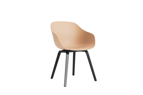 HAY About A Chair AAC 222 - pale peach 2.0 - zwarte lak op waterbasis - Standaard glijders kunststof