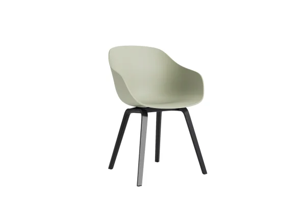 HAY About A Chair AAC 222 - pastel green 2.0 - zwarte lak op waterbasis - Standaard glijders kunststof