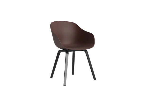 HAY About A Chair AAC 222 - raisin 2.0 - zwarte lak op waterbasis - Standaard glijders kunststof