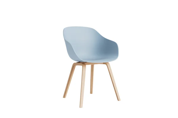 HAY About A Chair AAC 222 - slate blue 2.0 - Eiken gezeept - Standaard glijders kunststof