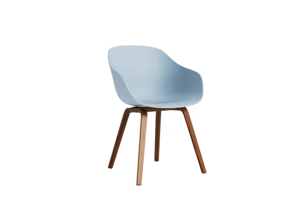 HAY About A Chair AAC 222 - slate blue 2.0 - notenhout gelakt (op waterbasis) - Standaard glijders kunststof