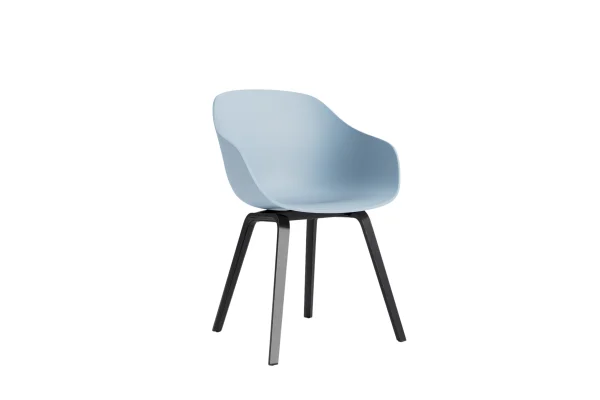 HAY About A Chair AAC 222 - slate blue 2.0 - zwarte lak op waterbasis - Standaard glijders kunststof