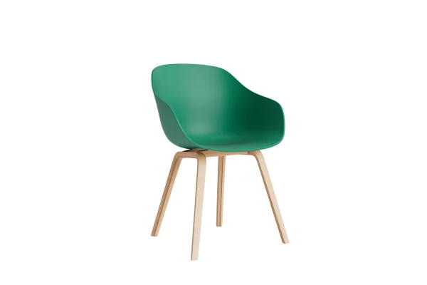 HAY About A Chair AAC 222 - teal green 2.0 - Eiken gezeept - Standaard glijders kunststof