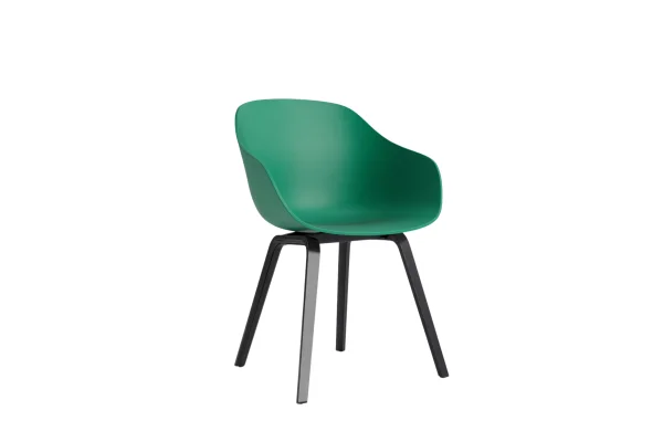 HAY About A Chair AAC 222 - teal green 2.0 - zwarte lak op waterbasis - Standaard glijders kunststof