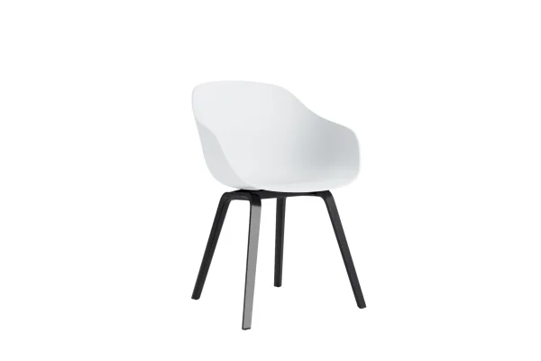 HAY About A Chair AAC 222 - white 2.0 - zwarte lak op waterbasis - Standaard glijders kunststof