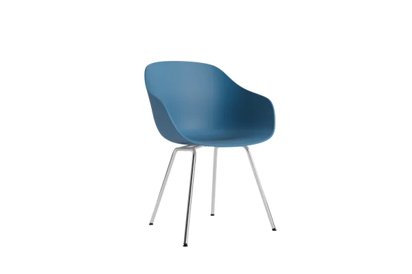 HAY About a Chair AAC 226 - azure blue 2.0 - Verchroomd staal - Standaard glijders kunststof