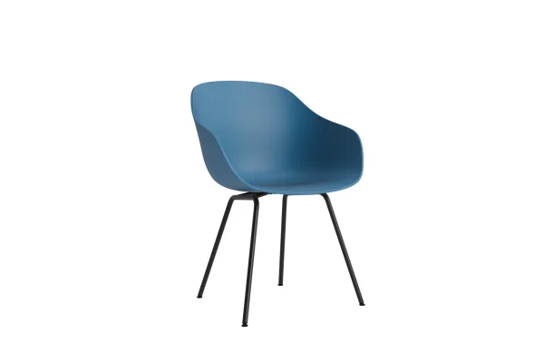 HAY About a Chair AAC 226 - azure blue 2.0 - zwart - Standaard glijders kunststof