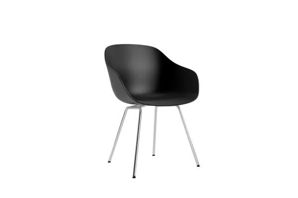 HAY About a Chair AAC 226 - black 2.0 - Verchroomd staal - Standaard glijders kunststof