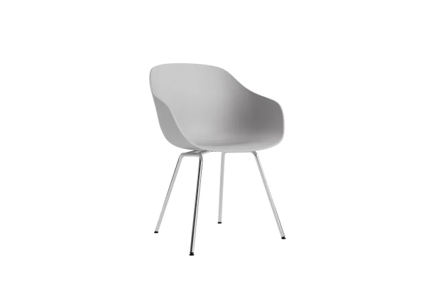 HAY About a Chair AAC 226 - concrete grey 2.0 - Verchroomd staal - Standaard glijders kunststof