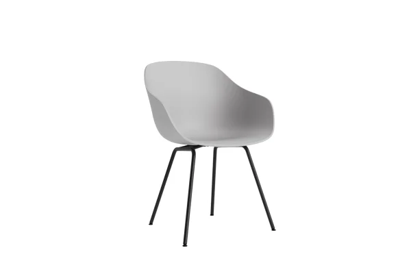 HAY About a Chair AAC 226 - concrete grey 2.0 - zwart - Standaard glijders kunststof