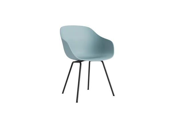 HAY About a Chair AAC 226 - dusty blue 2.0 - zwart - Standaard glijders kunststof